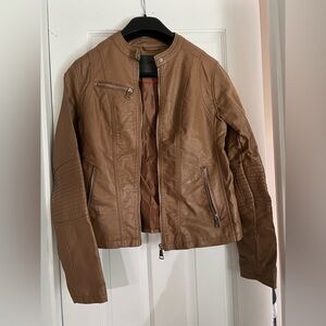 Brown Faux Leather Jacket
